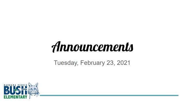 Announcements 2021-0223