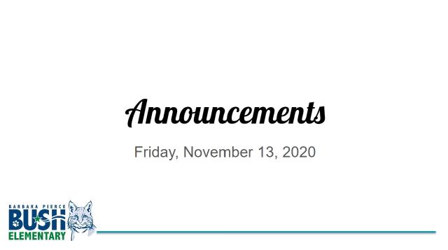 Announcements 2020-1113
