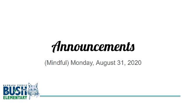 Announcements 2020-0831