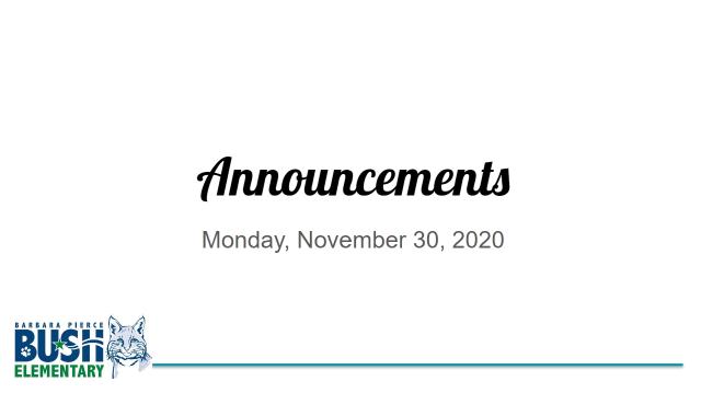 Announcements 2020-1130