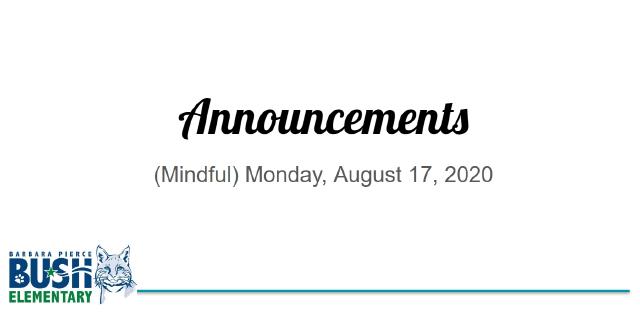 Announcements 2020-0817