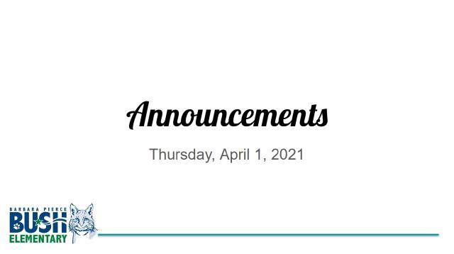 Announcements 2021-0401