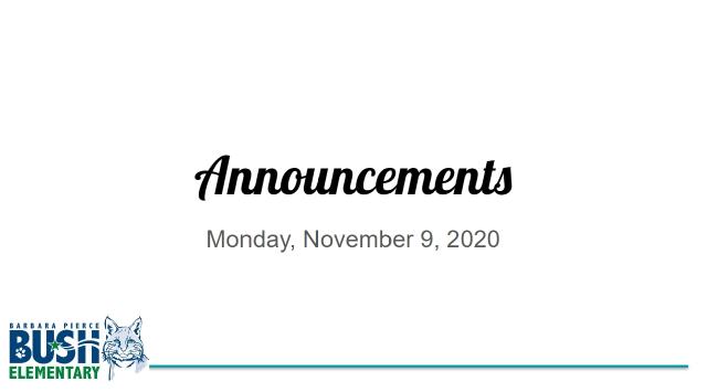 Announcements 2020-1109